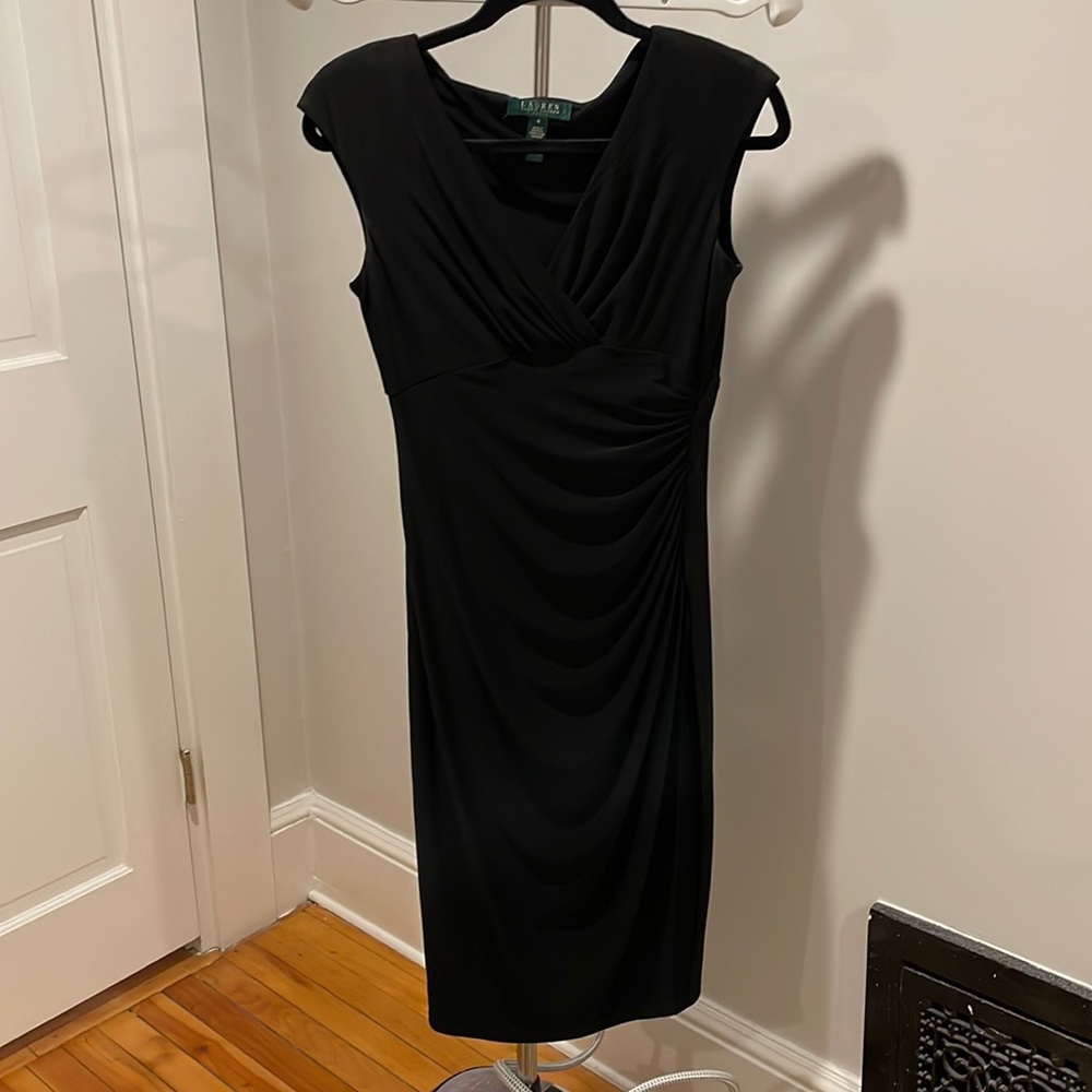 Lauren black midi dress